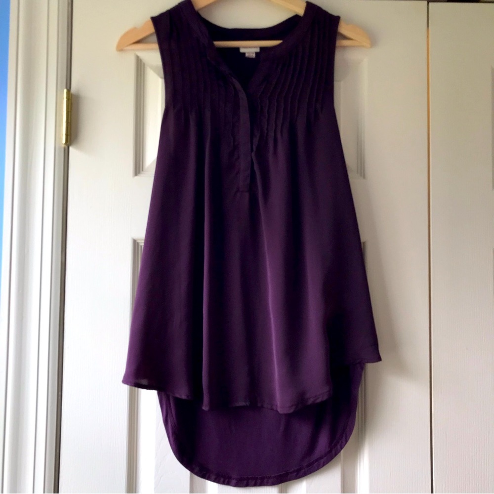 Deep purple long sleeveless top
